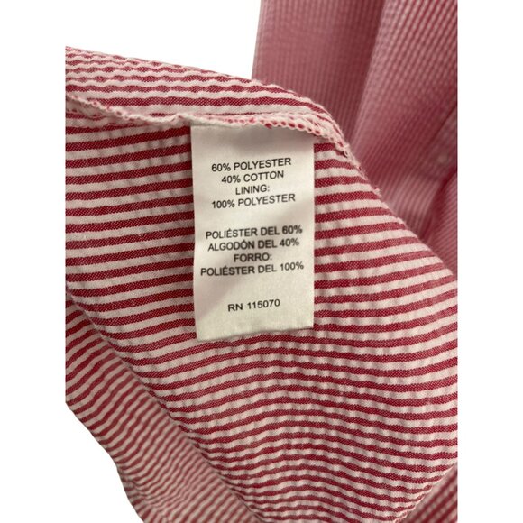 Nina Leonard Sleeveless Red & White Striped Dress Shirt with Pockets Size 10 - Picture 6 of 7